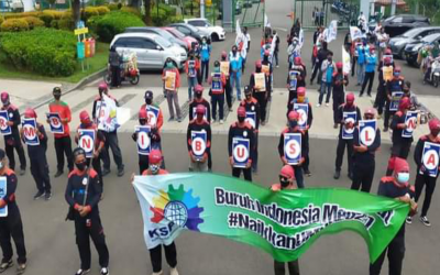 BURUH KSPI TUNTUT PEMBATALAN UU CIPTA KERJA DAN KEMBALIKAN UPAH SEKTORAL