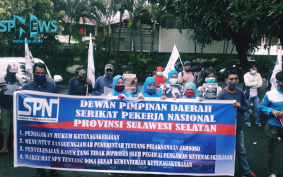 TUNTUT PENEGAKAN HUKUM, SPN SULAWESI SELATAN GELAR AKSI UNJUK RASA