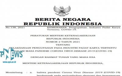 PERATURAN MENTERI KETENAGAKERJAAN REPUBLIK INDONESIA NOMOR 2 TAHUN 2021