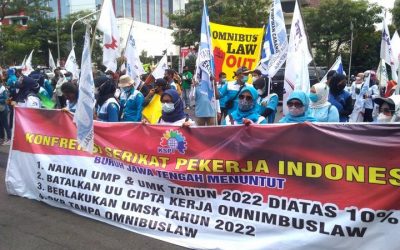 DEMO BURUH JAWA TIMUR SERUKAN ISU JAMINAN SOSIAL