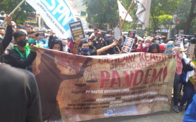 EKS BURUH PT MASTER WOVENINDO LABEL DEMO DI PN JAKARTA PUSAT