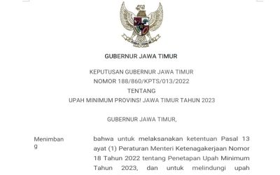 UPAH MINIMUM PROVINSI JAWA TIMUR TAHUN 2023