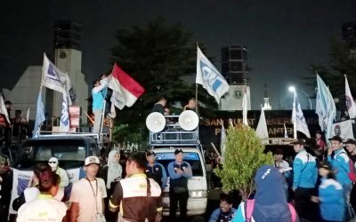 BURUH BANTEN MASIH BERTAHAN DI KP3B MENUNGGU PJ GUBERNUR