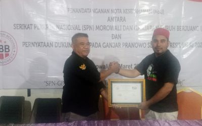 PENANDATANGANAN NOTA KESEPAHAMAN ANTARA DPC SPN KABUPATEN MOROWALI DAN GBB