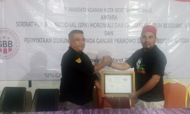 PENANDATANGANAN NOTA KESEPAHAMAN ANTARA DPC SPN KABUPATEN MOROWALI DAN GBB