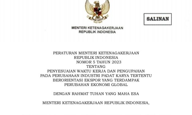 PERMENAKER 5 TAHUN 2023 LEGALISASI UPAH DI BAWAH UPAH MINIMUM
