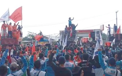 TOLAK OMNIBUSLAW BURUH BANTEN KEMBALI GERUDUK KP3B
