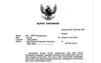 PEMKAB KARAWANG USULKAN KENAIKAN UMK 2024 SEBESAR 12 PERSEN