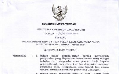 SK KEPUTUSAN UMK JAWA TENGAH 2024