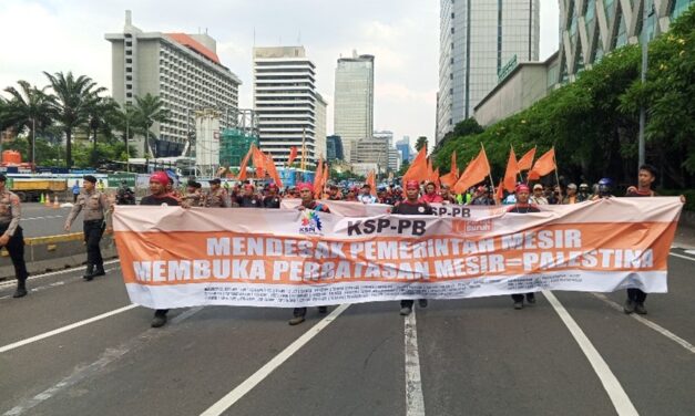 KSPI dan Partai Buruh Gelar Aksi Solidaritas Bela Palestina di Jakarta