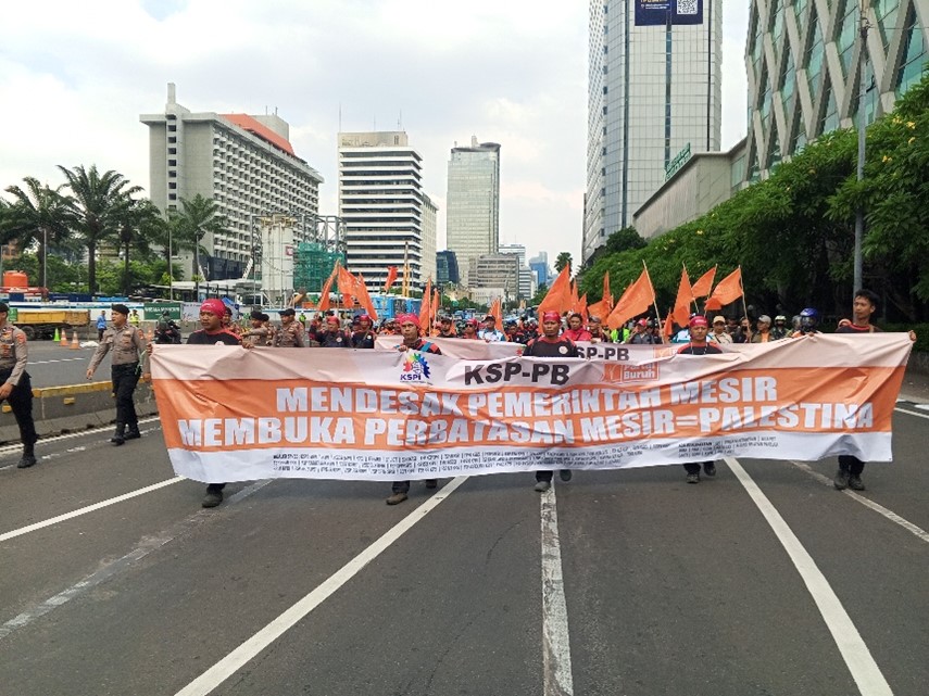 KSPI dan Partai Buruh Gelar Aksi Solidaritas Bela Palestina di Jakarta