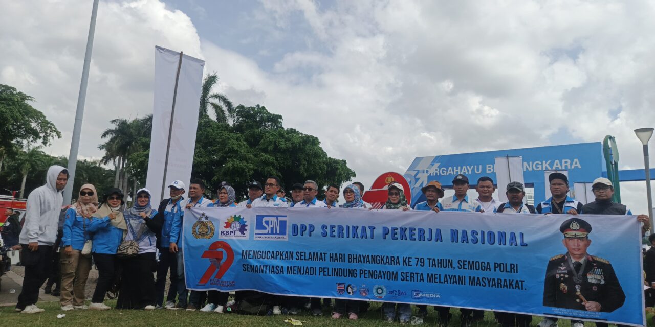 Serikat Pekerja Nasional Hadiri Peringatan HUT Bhayangkara ke-79: “Polri untuk Masyarakat”