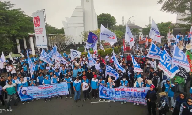 Ribuan Buruh Banten Gelar Unjuk Rasa di KP3B, Tuntut Hapus Outsourcing dan Reformasi Perburuhan