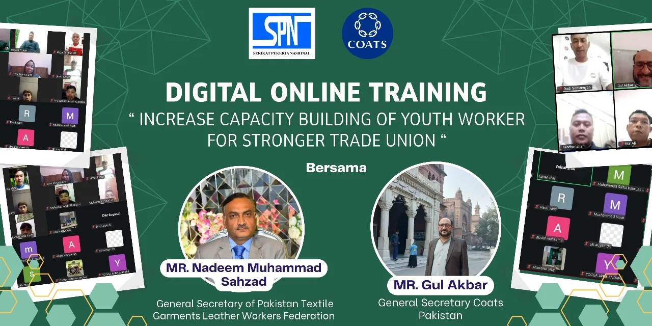 Digital Training SPN Coats Rejo Indonesia Meningkatkan Kapasitas Pekerja Muda dan Perempuan untuk Serikat Pekerja yang Lebih