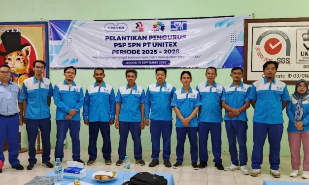 Pelantikan Pengurus PSP SPN PT Unitex Periode 2025-2028