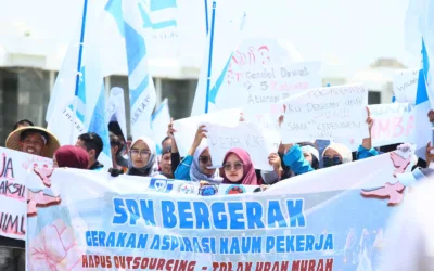 Ratusan Buruh SPN dan SEBUMI Brebes Demo Tuntut Kenaikan UMK 2026 Sebesar 10,5% dan Hapus Outsourcing