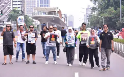 KSPI Gelar Kampanye Kebebasan Berserikat di Car Free Day Jakarta