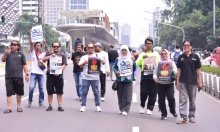 KSPI Gelar Kampanye Kebebasan Berserikat di Car Free Day Jakarta