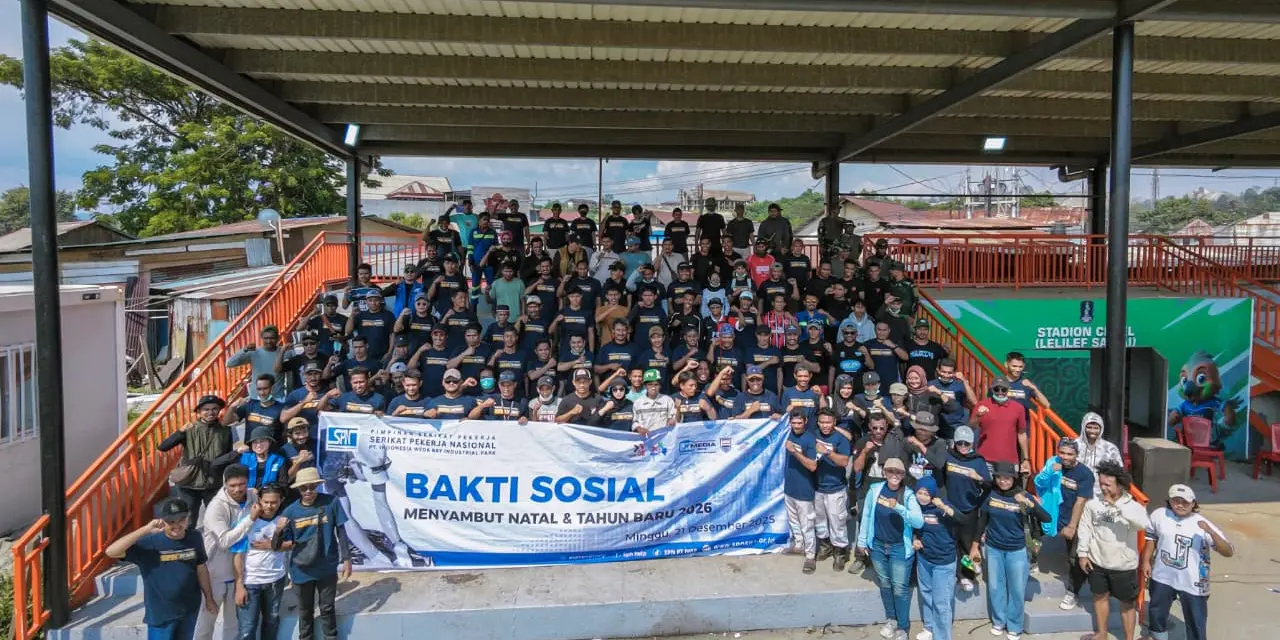 Sambut Natal dan Tahun Baru 2026, PSP SPN PT IWIP Gelar Aksi Bersih Lingkungan di Lelilef