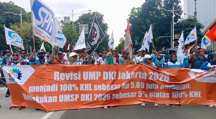 Buruh Desak Revisi UMP DKI Jakarta 2026 Jadi 100 Persen KHL