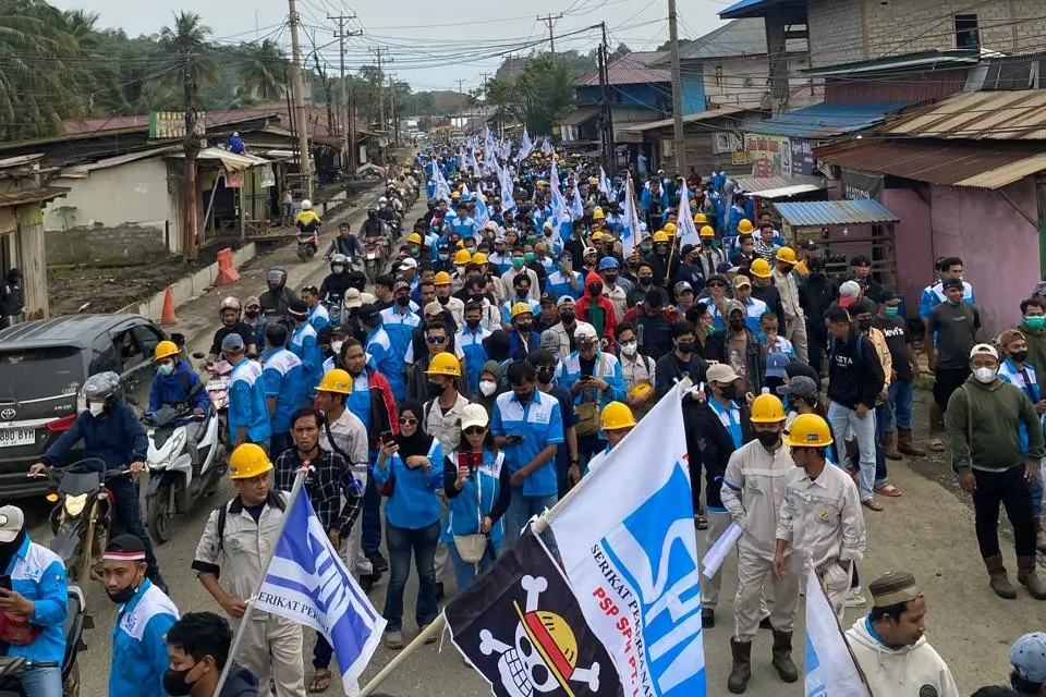 Aksi SPN IMIP Morowali: Ribuan Buruh Tuntut Perbaikan K3