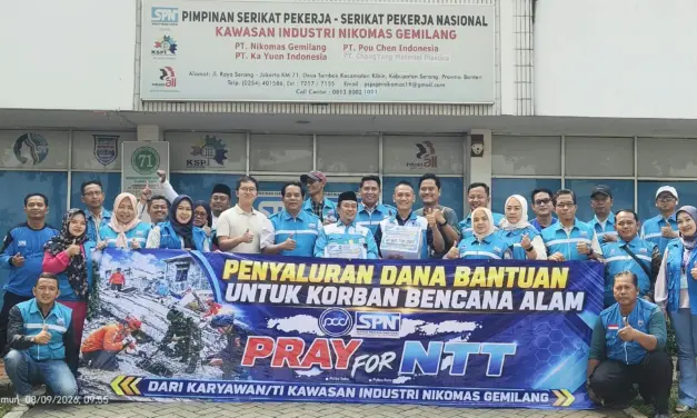 Penyerahan Bantuan Bencana Gempa NTT oleh PSP SPN dan Manajemen Nikomas Gemilang